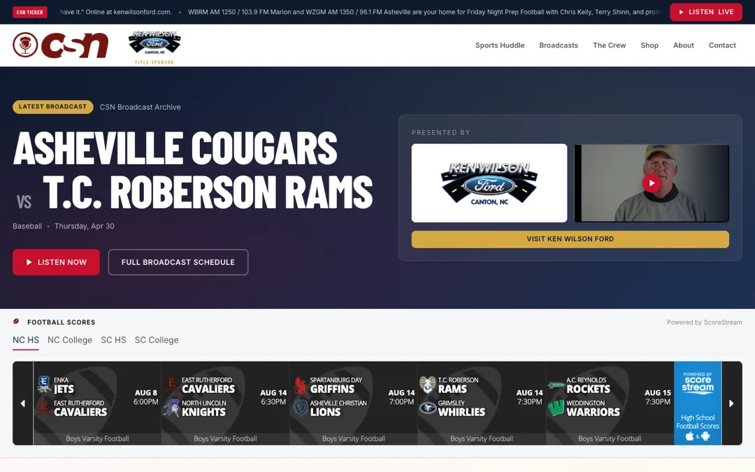 Carolina Sports Nut website
