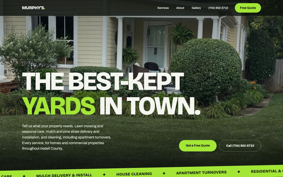 Murphy’s Property Services website