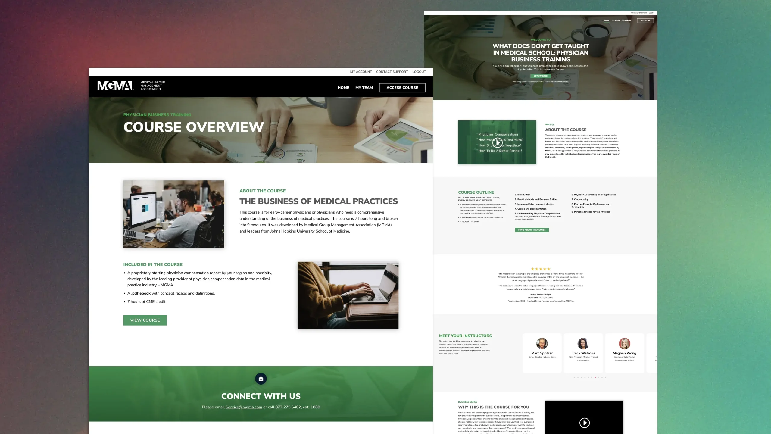 Physician Business Training website